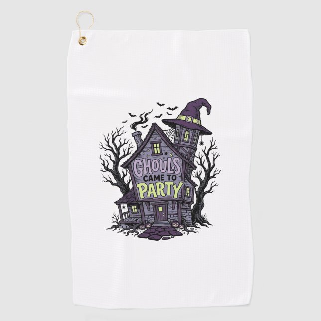 Serviette De Golf Chemise Maison Hantée Mignonne Soirée Halloween Dé (Devant)