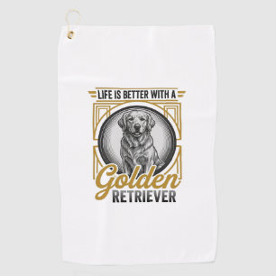 Serviette De Golf Chemise pour amateur de chien avec gravure vintage