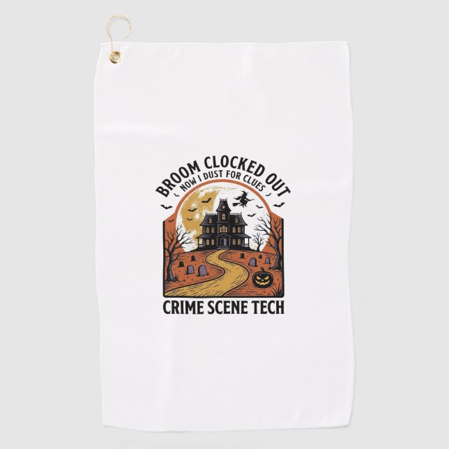 Serviette De Golf Chemise Technicien de Scène de Crime Drôle Hallowe (Devant)