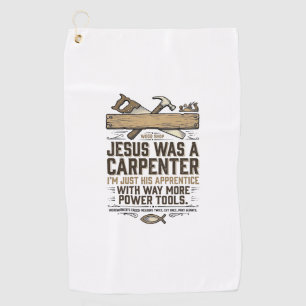 Serviette De Golf Chemise Vintage Apprenti Charpentier Jésus Menuisi