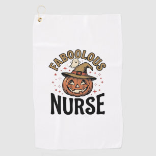 Serviette De Golf Chemise vintage citrouille d'Halloween d'infirmièr