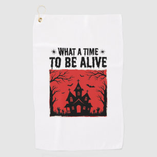 Serviette De Golf Chemise Vintage Halloween Haunted House What A Tim