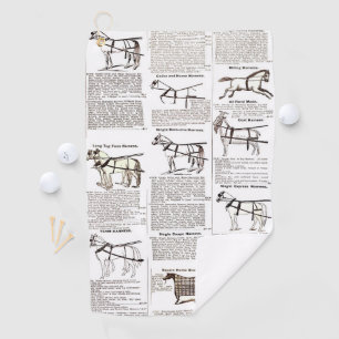 Serviette De Golf Cheval Antique Publicité Journal Art