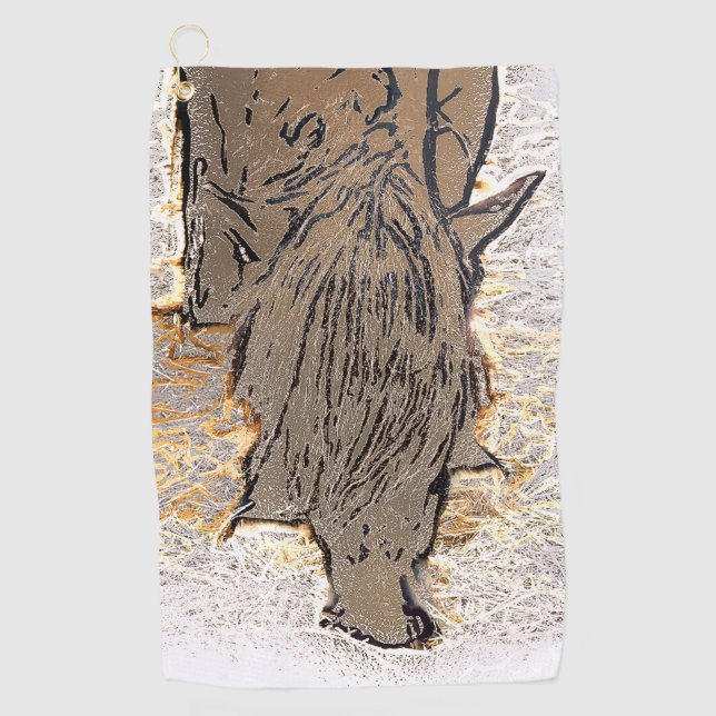 SERVIETTE DE GOLF CHEVAL BROWN (Devant)