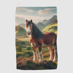 Serviette De Golf cheval Clydesdale des Highlands d'Écosse