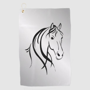 Serviette De Golf Cheval tête sur argent