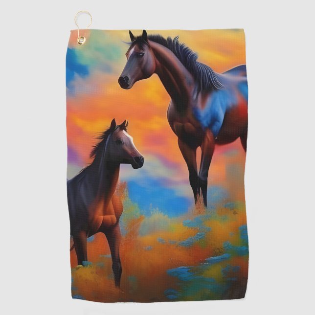 Serviette De Golf Chevaux sauvages (Devant)