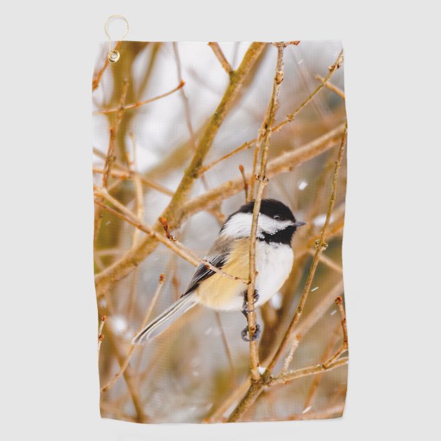 Serviette De Golf Chickadee au plafond noir - Photo originale (Devant)