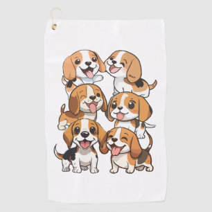 Serviette De Golf chien beagle joyeux