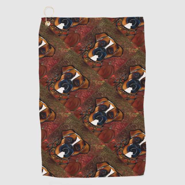 Serviette De Golf Chien Boxer (Devant)