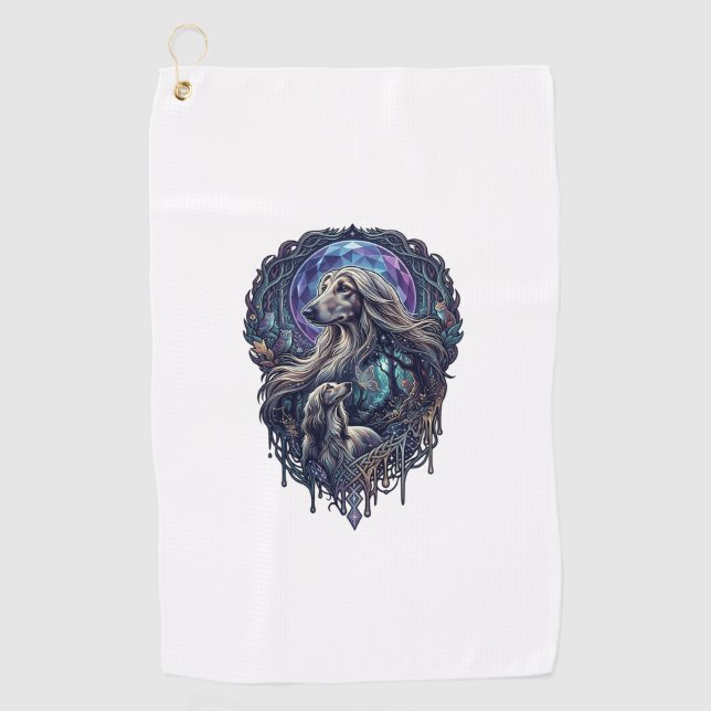Serviette De Golf Chien Crystal Moon Forêt Enchantée_1 (Devant)