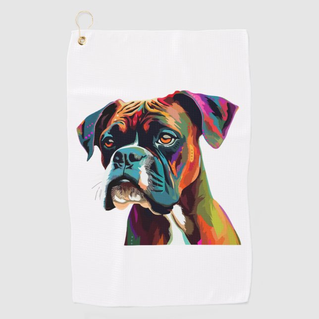 Serviette De Golf Chien de boîte coloré (Devant)