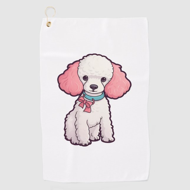 Serviette De Golf Chien de caniche super mignon (Devant)