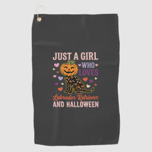 Serviette De Golf Chien de Halloween Citrouille Labrador Retriever D