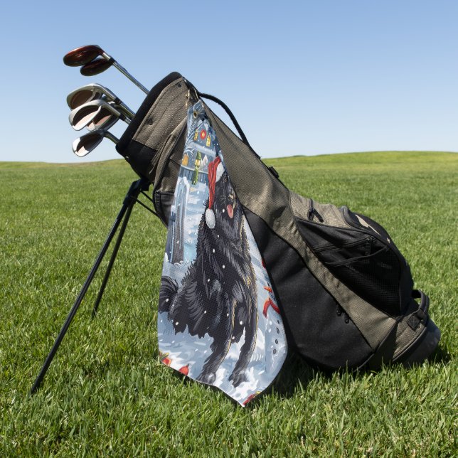 Serviette De Golf Chien d'hiver belge Wonderland Noël (Vert)