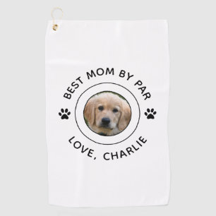 Serviette De Golf Chien Empreinte de patte Photo Texte Golf Pun Best