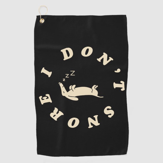 Serviette De Golf Chien endormi drôle (Devant)
