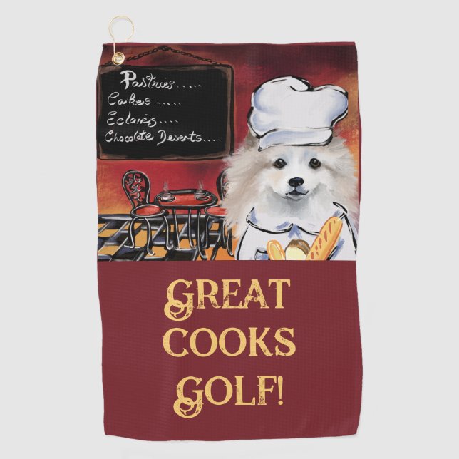 Serviette De Golf Chien Esquimau Américain (Devant)