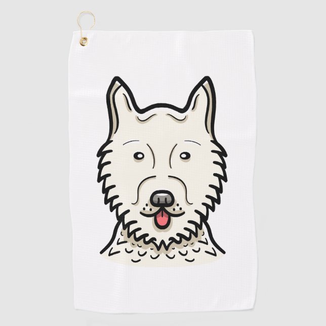 Serviette De Golf Chien Esquimau Américain (Devant)