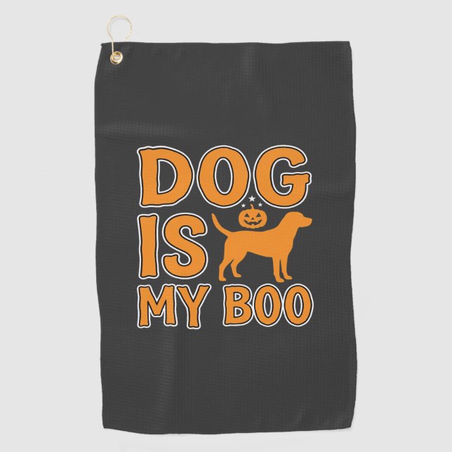 Serviette De Golf Chien Est Mon Boo Halloween Chien (Devant)