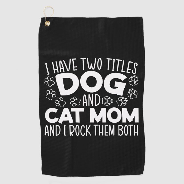 Serviette De Golf Chien Et Chat Maman Fête Mère Meilleure Maman Jama (Devant)