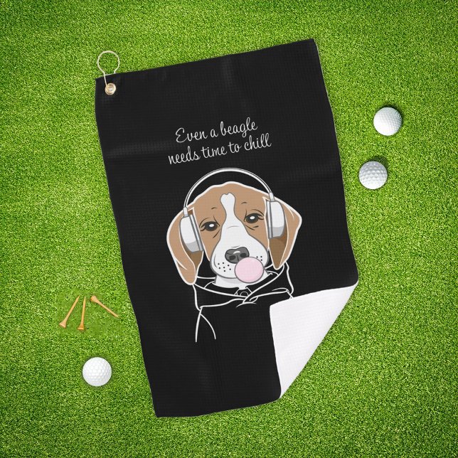 Serviette De Golf Chien frigorifique avec Bubblegum Funny Beagle (Créateur téléchargé)