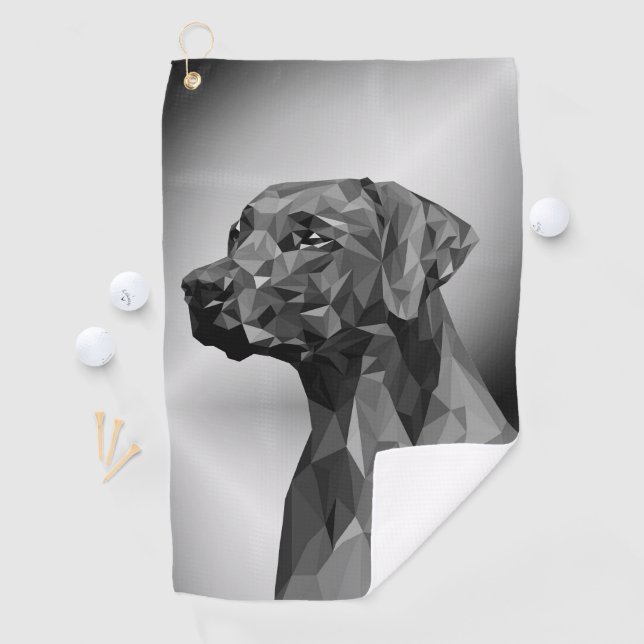 Serviette De Golf Chien géométrique gris  (En situation)