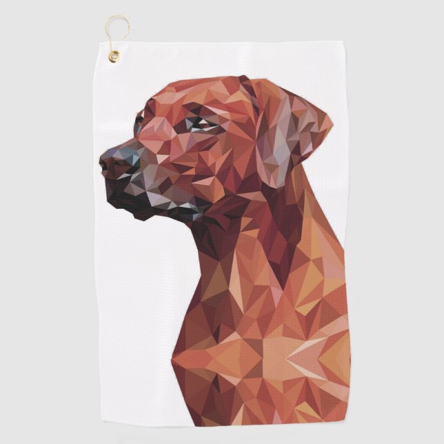Serviette De Golf Chien géométrique marron (Devant)
