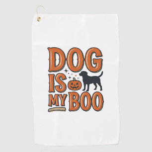 Serviette De Golf Chien Vintage Est Mon Boo Halloween Conception de