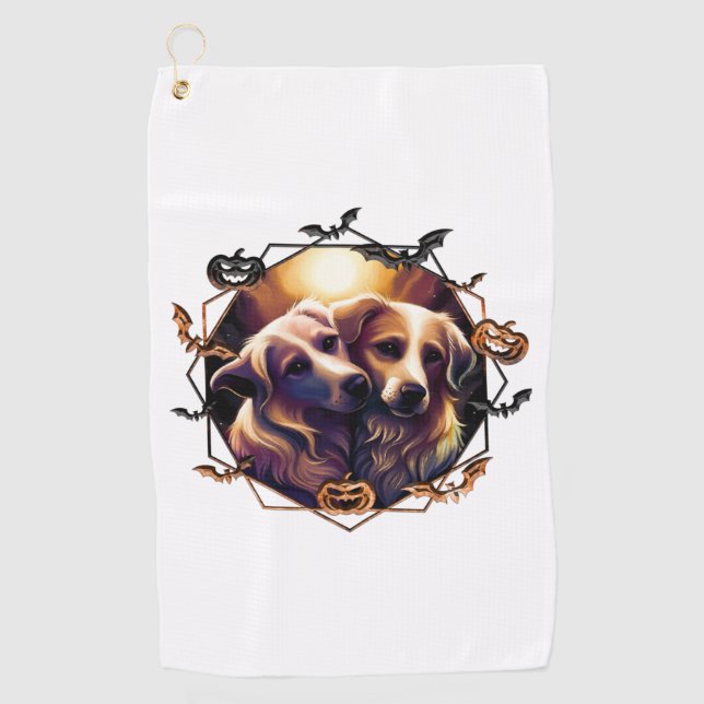 Serviette De Golf Chiens d'Halloween (Devant)
