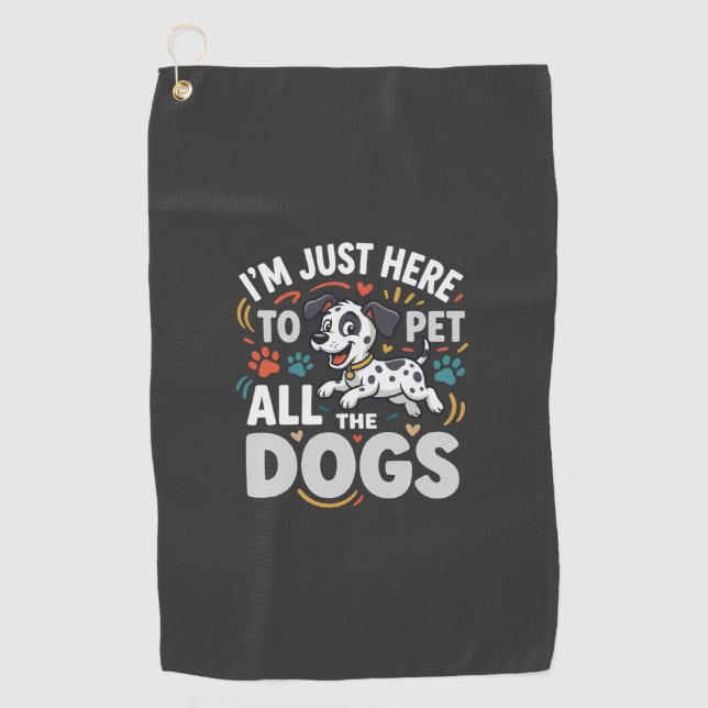 Serviette De Golf Chiens Drôles Amoureux Des Animaux Vector (Devant)