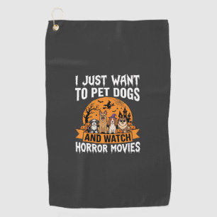 Serviette De Golf Chiens drôles d'Halloween Vecteur de films d'horre