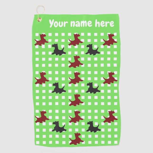Serviette De Golf Chiens écossais (Devant)