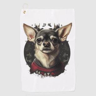 Serviette De Golf Chihuahua Joyeux Noël X-Mas Tree Cute