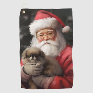 Serviette De Golf Chin japonais avec Noël Festif du Père Noël