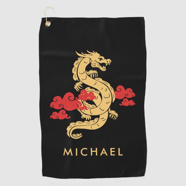 Serviette De Golf Chinois Lunar New Year Dragon 2024 Personnalisé (Devant)