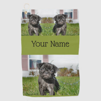 Serviette De Golf Chiot en carlin noir