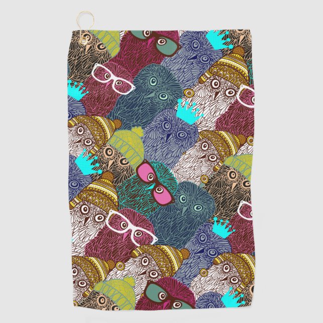 Serviette De Golf Chouette dans la couronne (Devant)