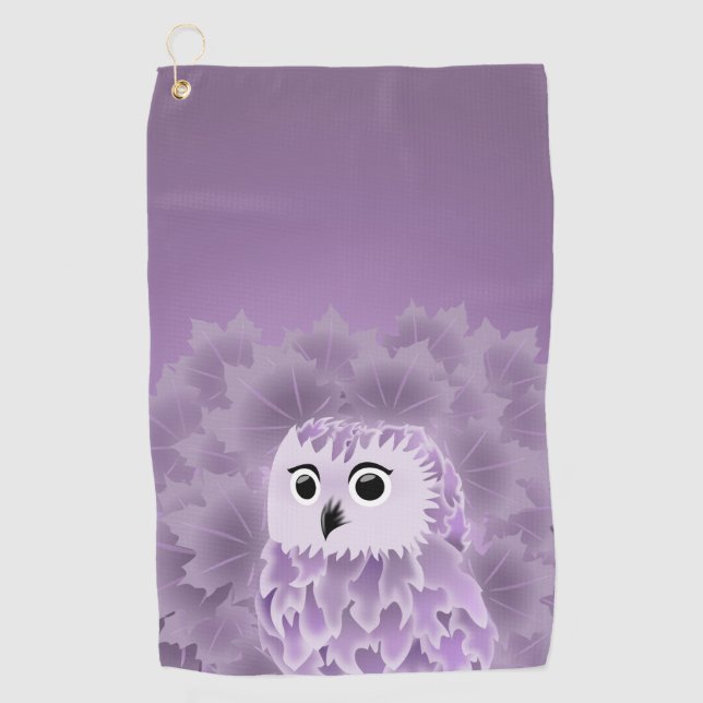 Serviette De Golf Chouette pourpre (Devant)