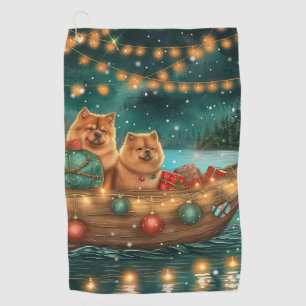 Serviette De Golf Chow Chow Noël Festive Voyage