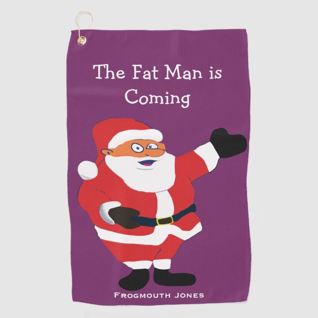 Serviette De Golf Christmas Fat Man Père Noël Office Humor Funny Pla (Devant)