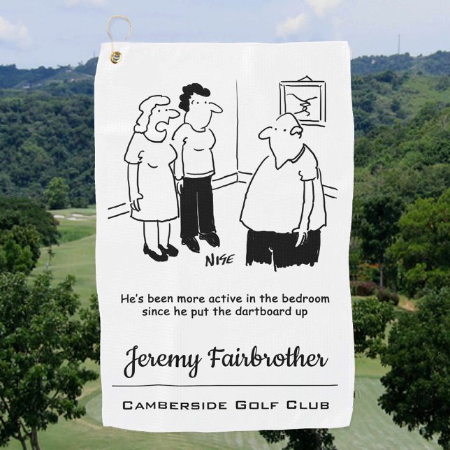 Serviette De Golf Cible de fléchettes dans la chambre. Dessin animé  (Créateur téléchargé)