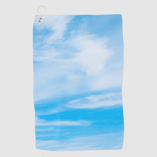 Serviette De Golf Ciel bleu bleu personnalisé Nuages blancs Élégant  (Devant)