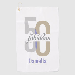 Serviette De Golf Cinquante et fabuleux 50e anniversaire moderne Elé