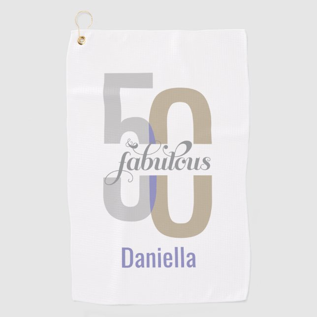 Serviette De Golf Cinquante et fabuleux 50e anniversaire moderne Elé (Devant)