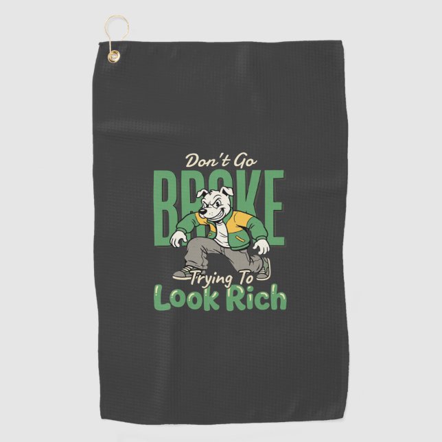 Serviette De Golf Citation d'argent de chien drôle goutte (Devant)
