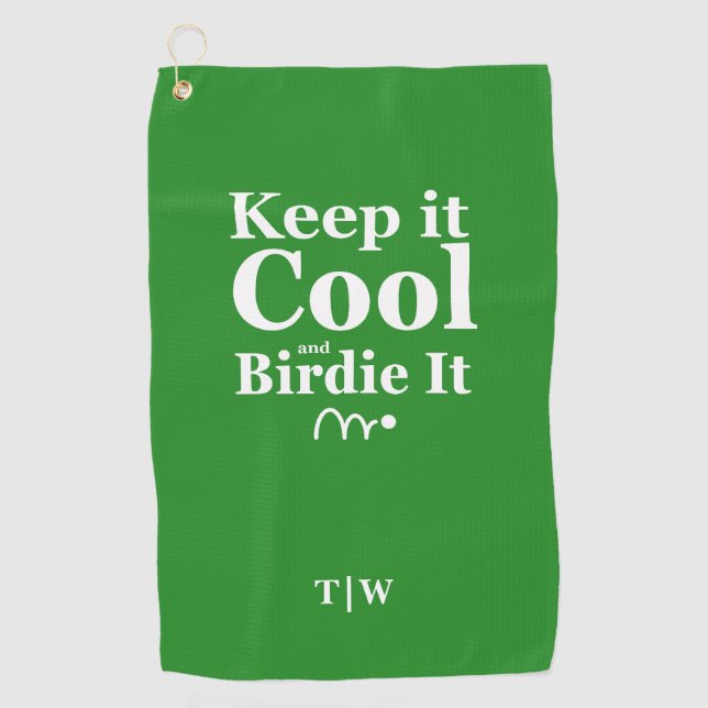 Serviette De Golf Citation De Golf Drôle Garder Il Cool Et Birdie It (Devant)