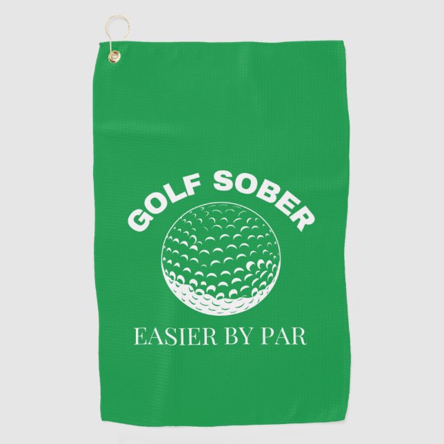 Serviette De Golf Citation de golf drôle sobre plus facile par golf  (Devant)