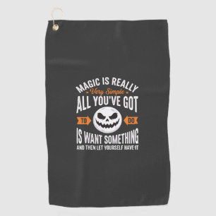 Serviette De Golf Citation de magie d'Halloween Design de visage de