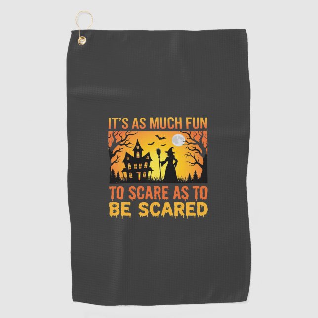Serviette De Golf Citation de sorcière de maison hantée Halloween (Devant)